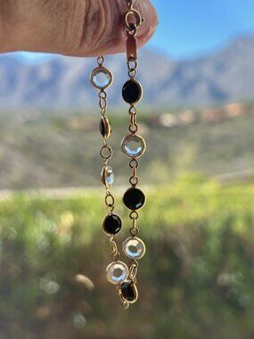 SWAROVSKI Black & White Crystal Gold Link BRACELET